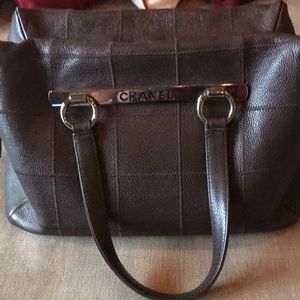 Chanel Brown Leather Chocolate Bar Satchel